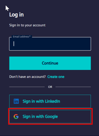 social sign in screen